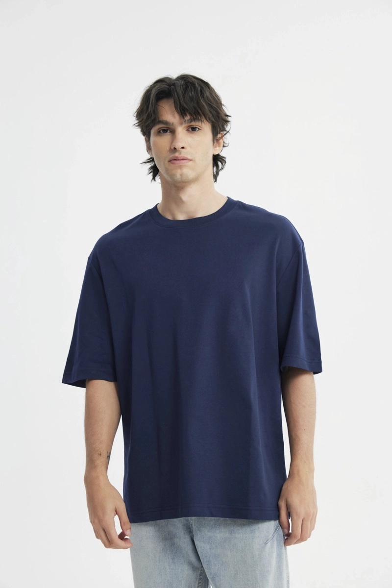 POLERA HOMBRE OVERSIZE AZUL MARINO - 1