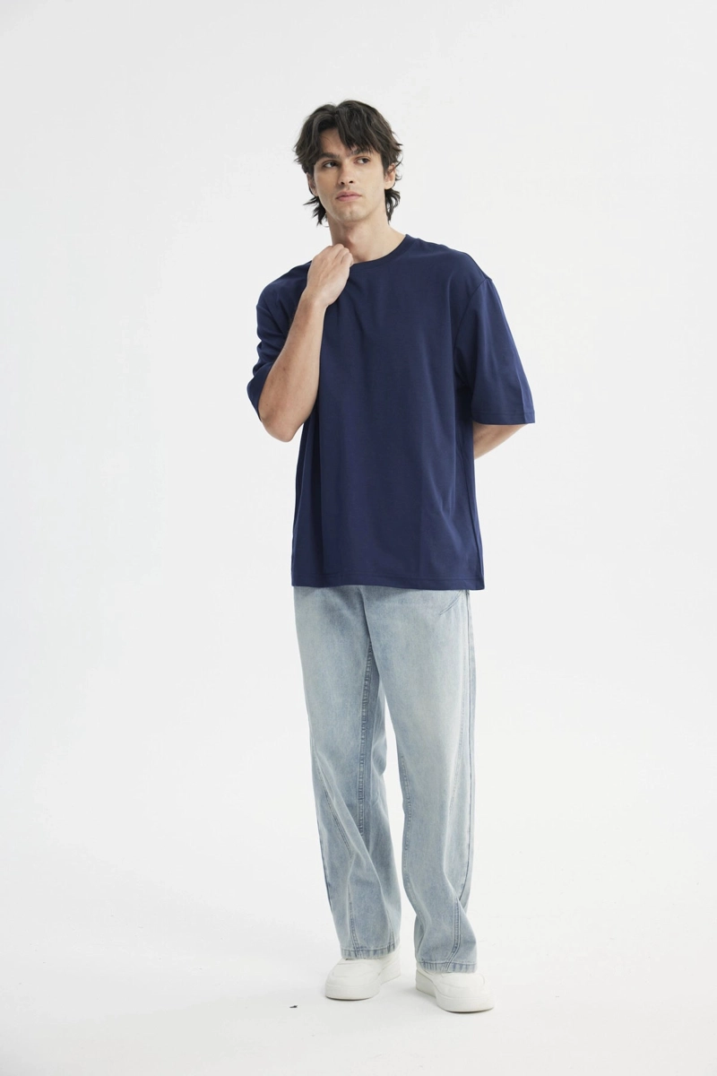POLERA HOMBRE OVERSIZE AZUL MARINO - 4