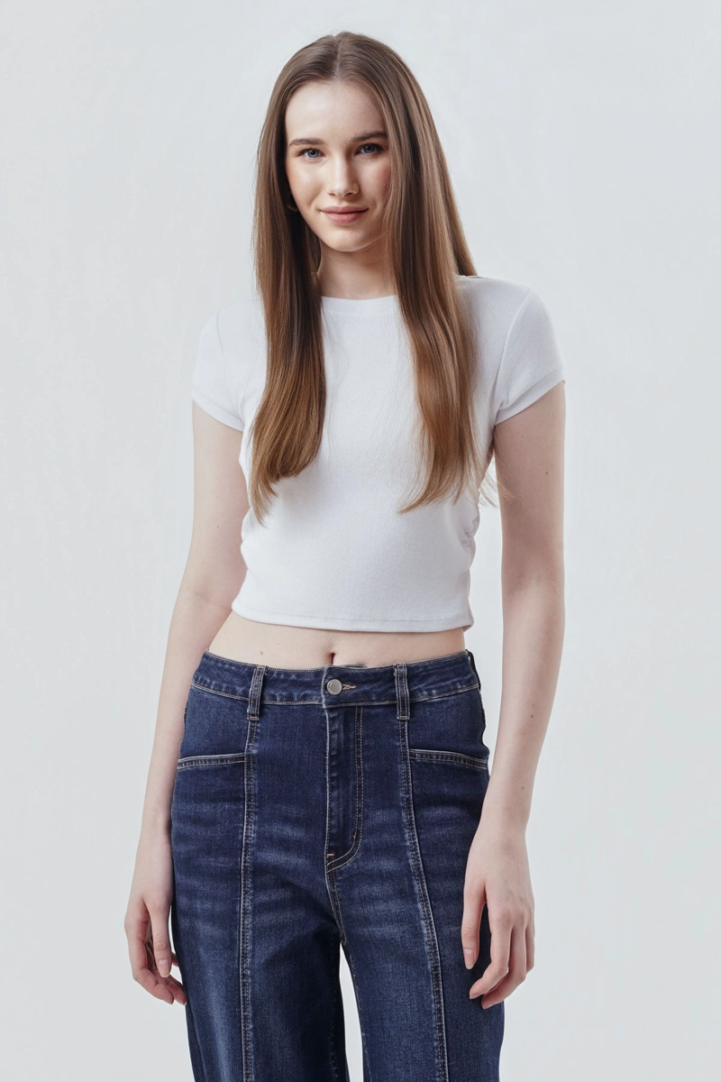 POLERA MUJER SLIM FIT BLANCO - 1
