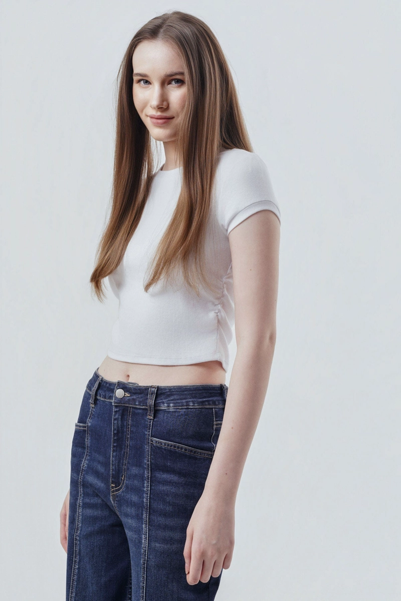 POLERA MUJER SLIM FIT BLANCO - 2