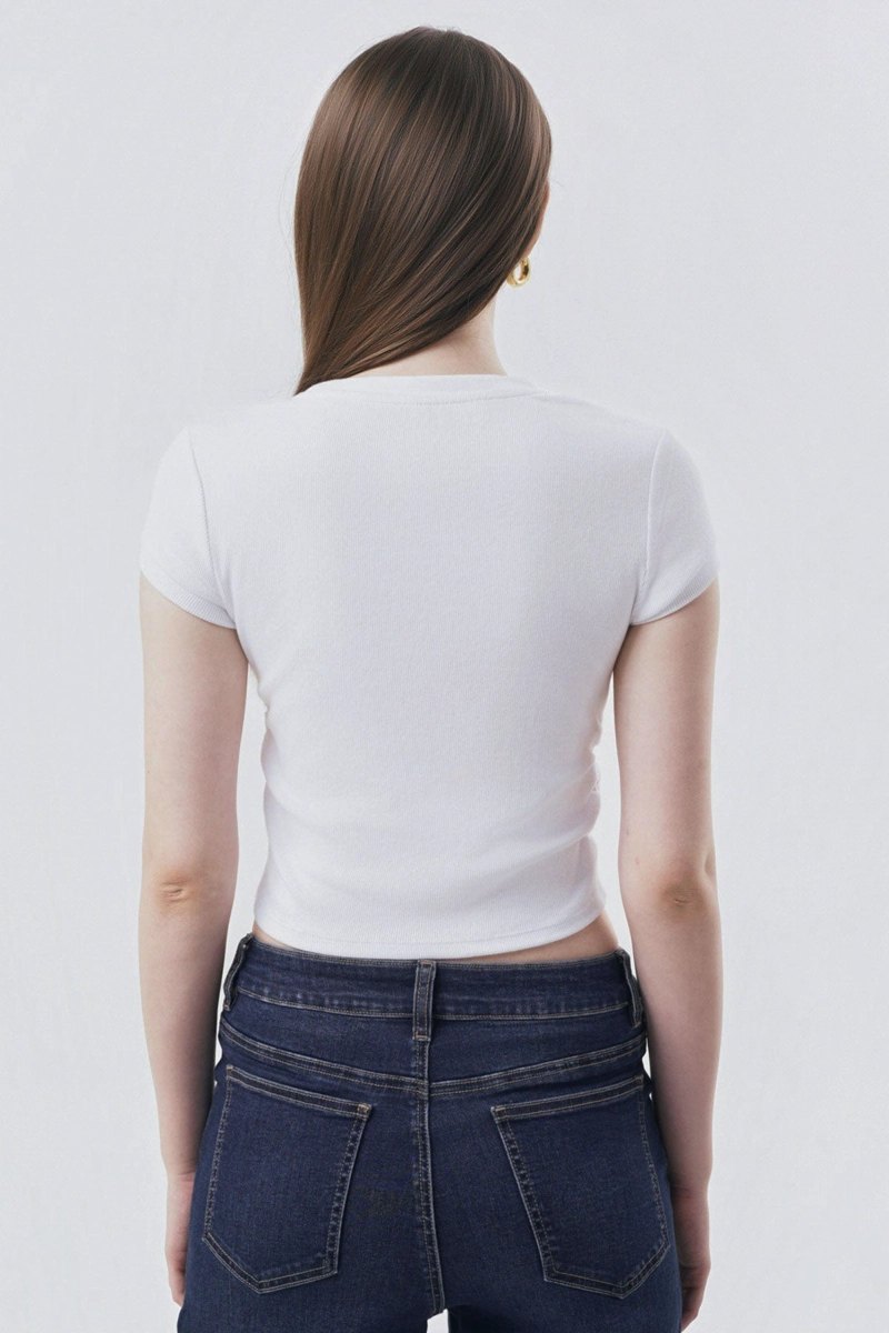 POLERA MUJER SLIM FIT BLANCO - 3