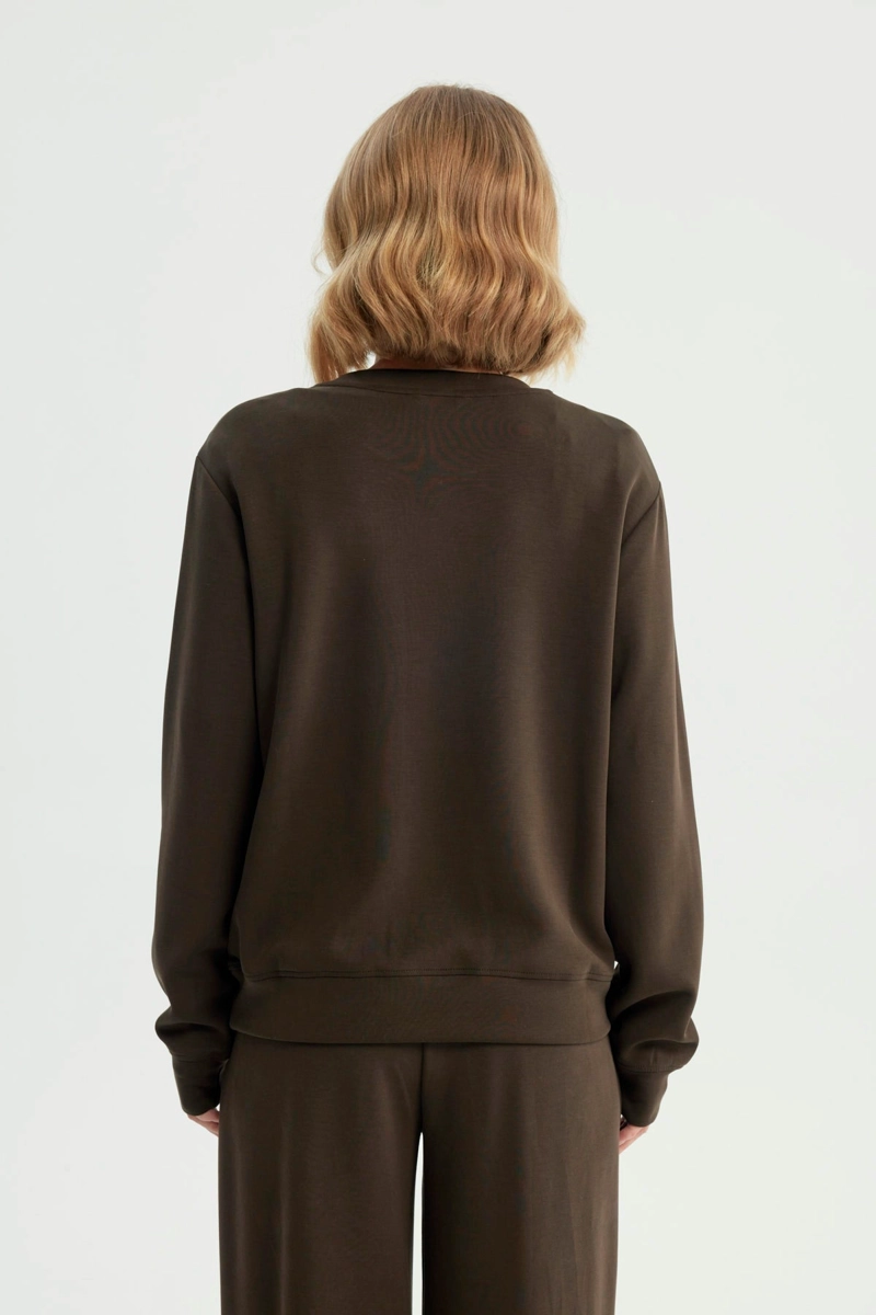 POLERON MUJER CLASICO CHOCOLATE - 3