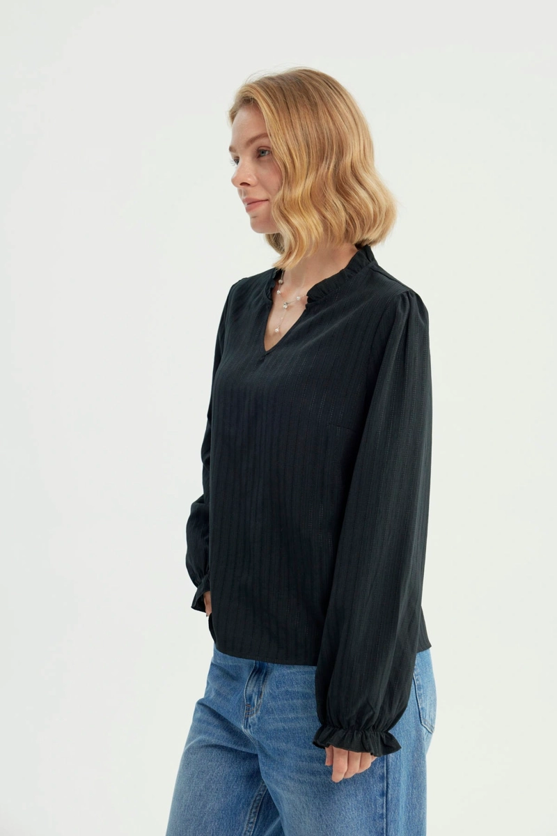 BLUSA MUJER REGULAR NEGRO - 2