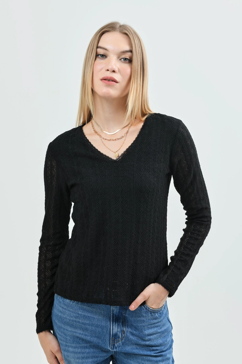 POLERA MUJER SLIM NEGRO - 1