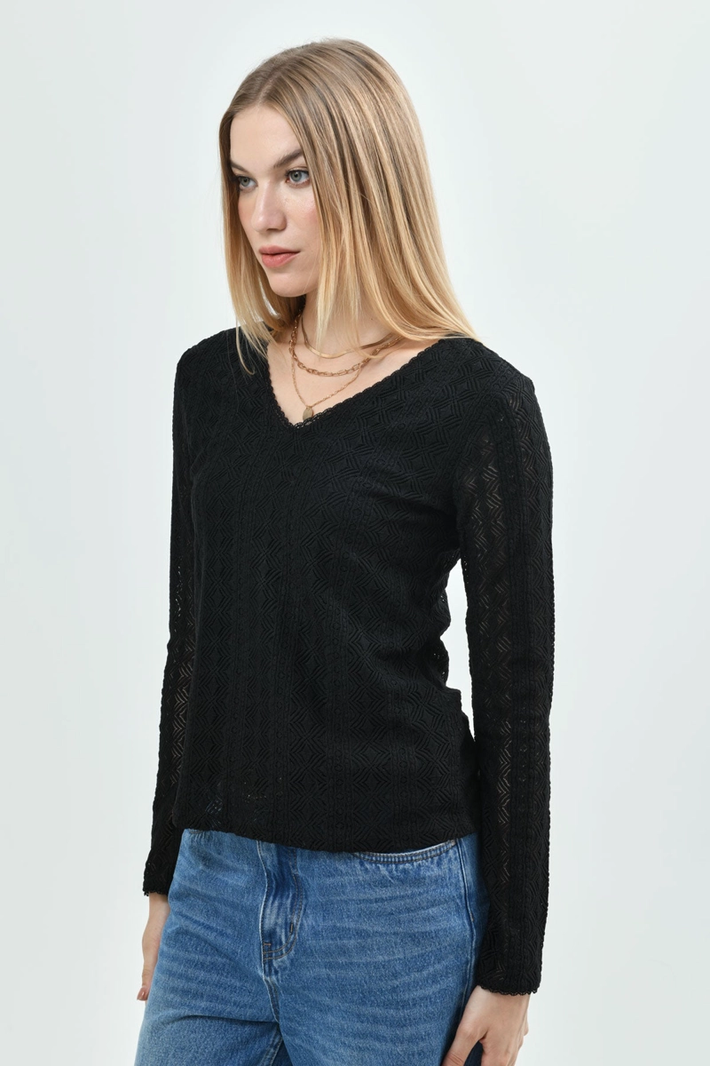 POLERA MUJER SLIM NEGRO - 2