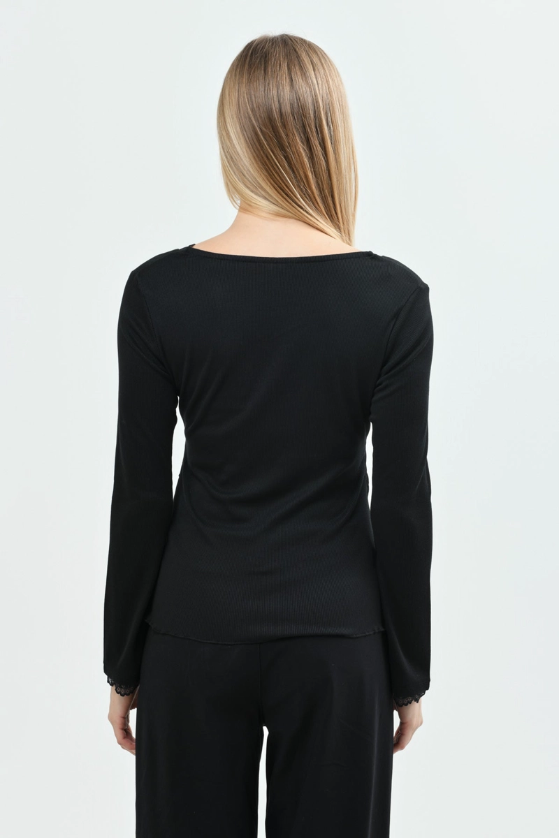 POLERA MUJER AJUSTADO NEGRO - 3