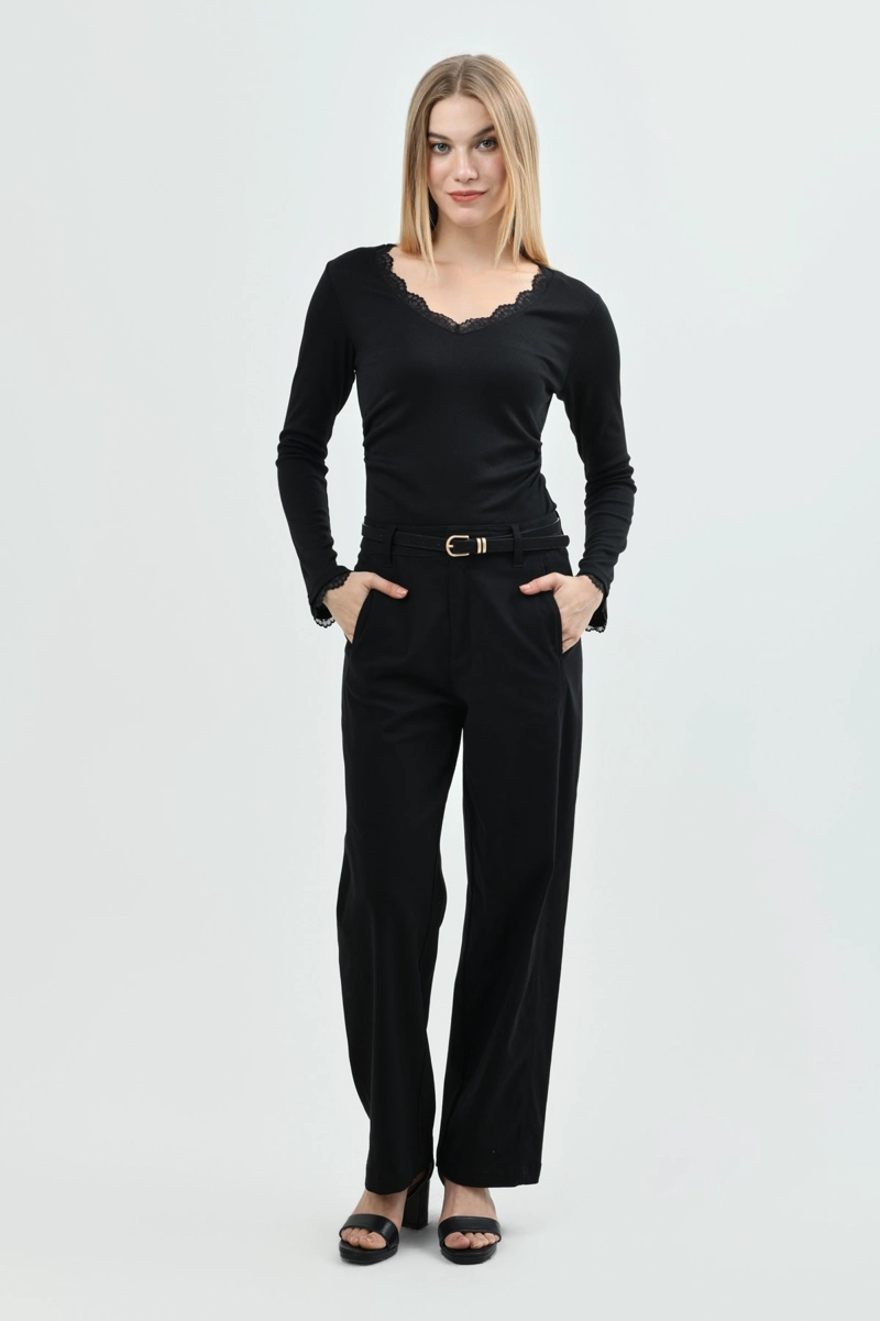 POLERA MUJER AJUSTADO NEGRO - 4