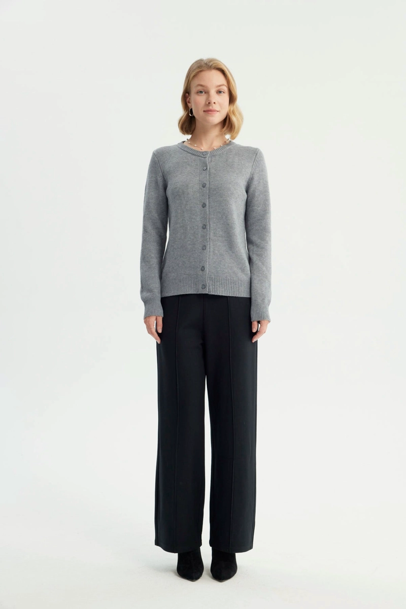 SWEATER MUJER REGULAR GRIS MELANGE - 4