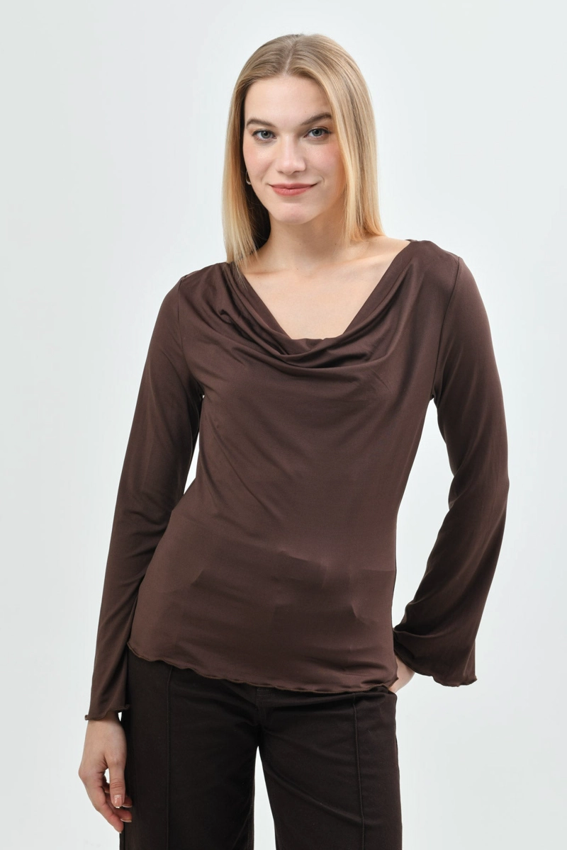 POLERA MUJER SLIM CAFE  OSCURO - 1