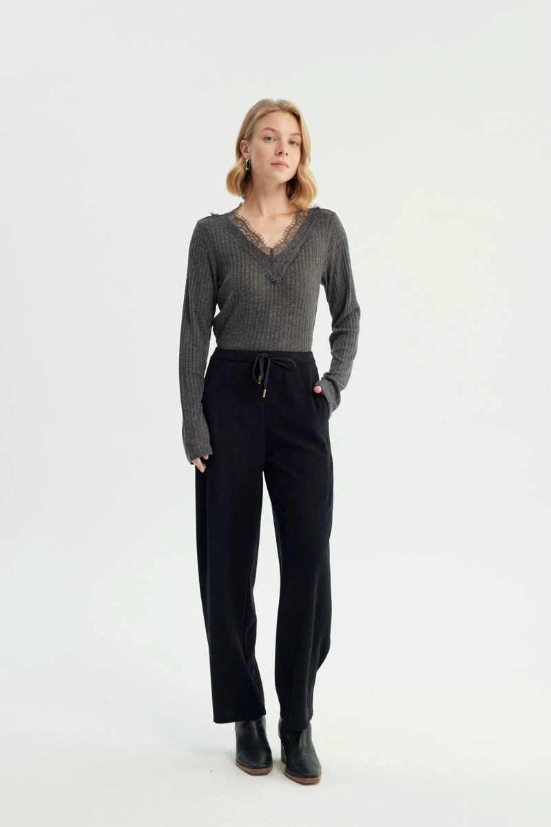 SWEATER MUJER REGULAR GRIS MELANGE - 4
