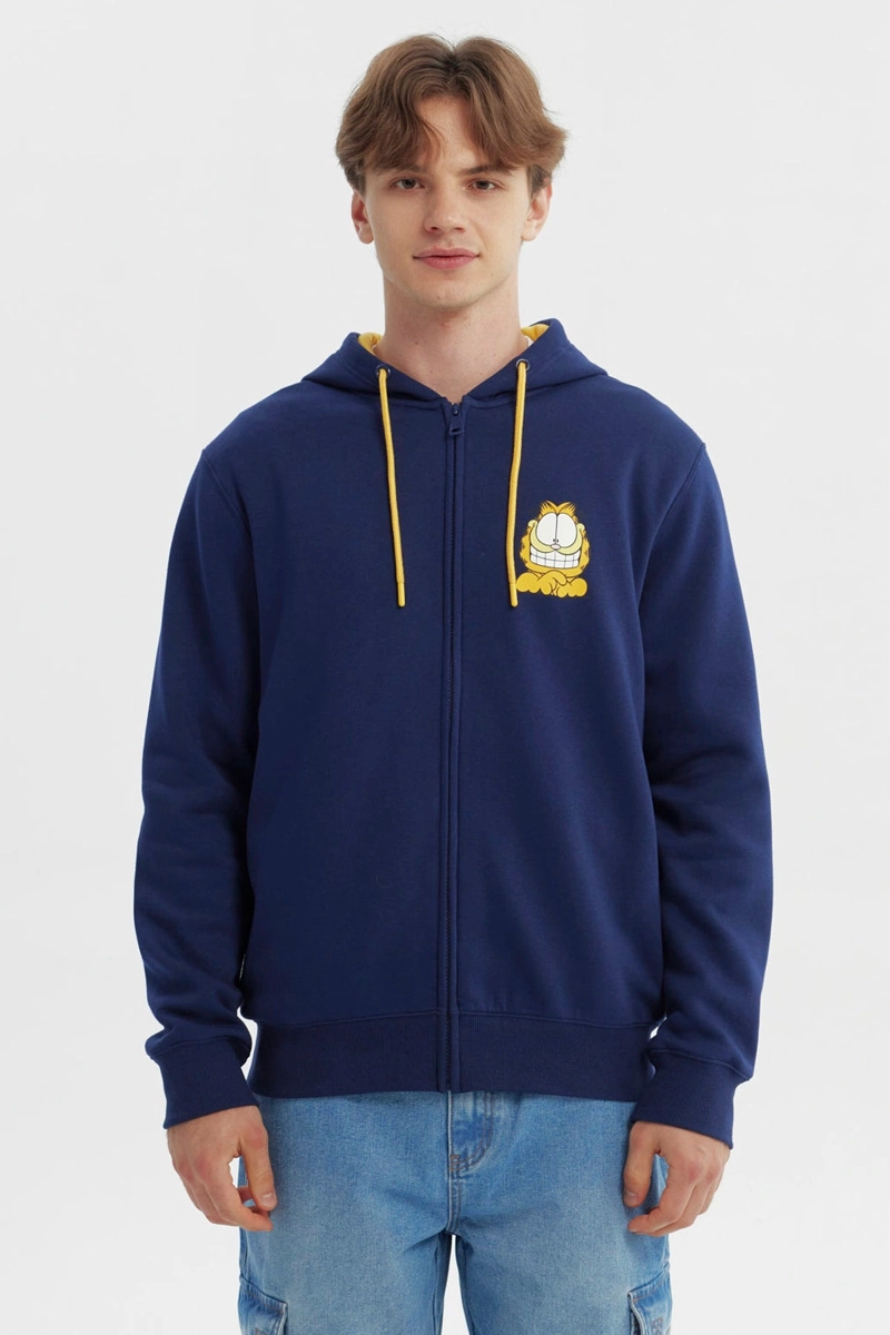 POLERON HOMBRE REGULAR GARFIELD AZUL MARINO - 1