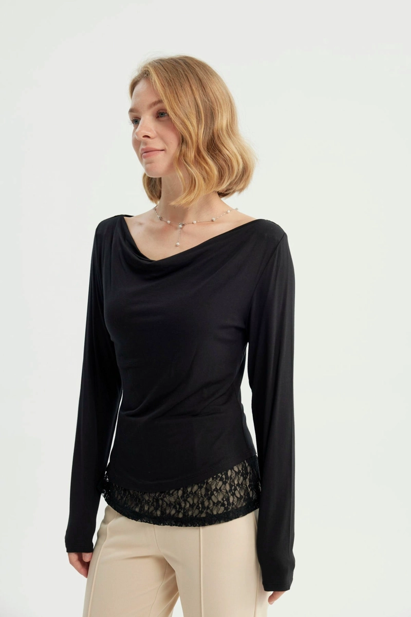 POLERA MUJER HOMBRO DESCUBIERTO NEGRO - 2