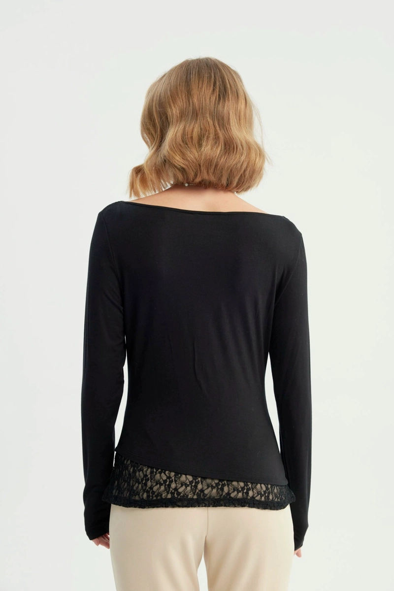 POLERA MUJER HOMBRO DESCUBIERTO NEGRO - 3