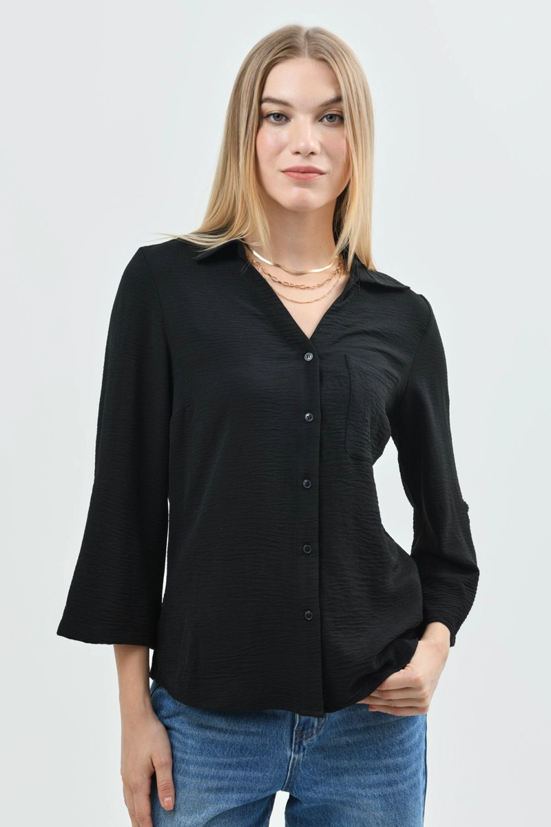 BLUSA MUJER LOOSE NEGRO - 1