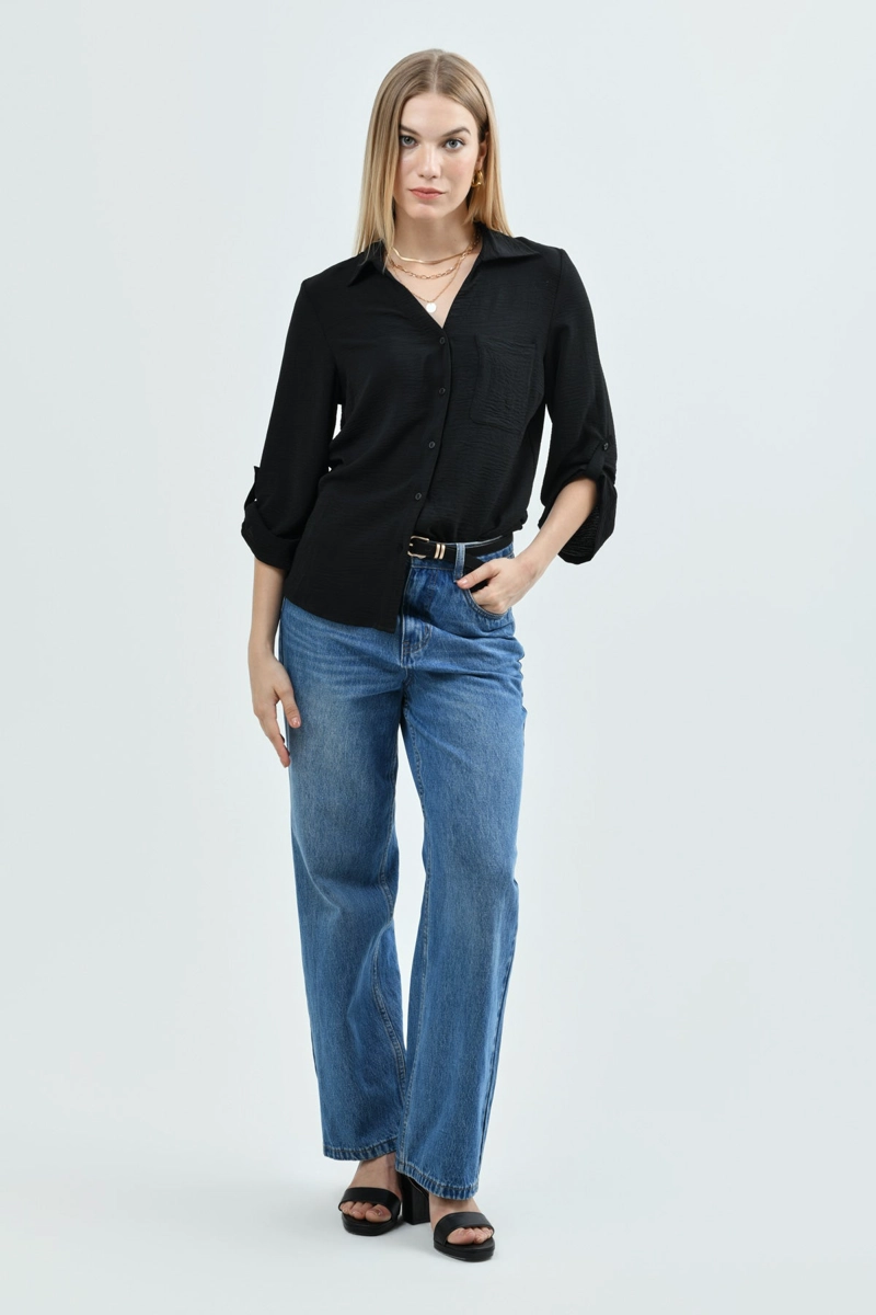 BLUSA MUJER LOOSE NEGRO - 4