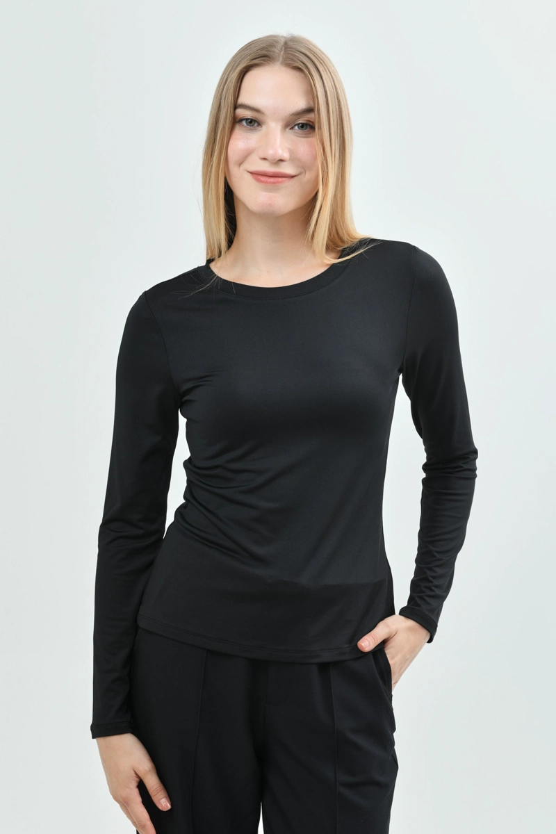 POLERA MUJER SLIM FIT NEGRO - 1