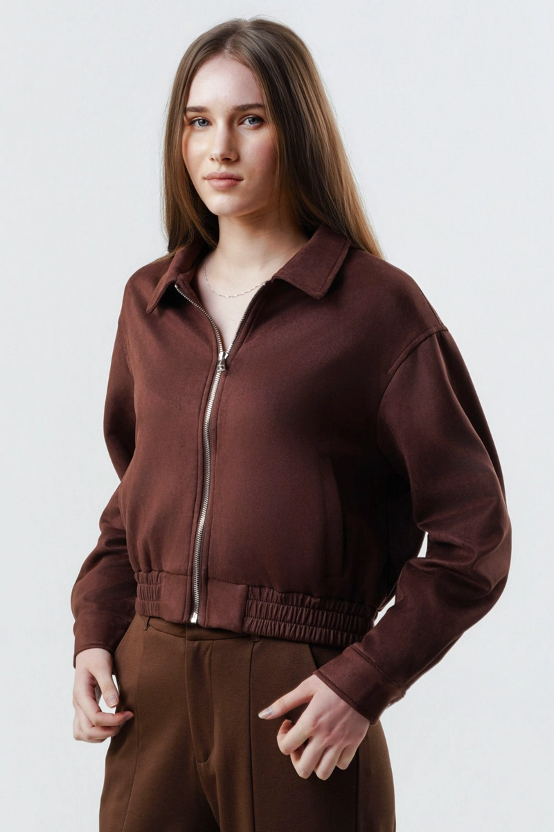 CHAQUETA MUJER SLIM CAFE  OSCURO - 2