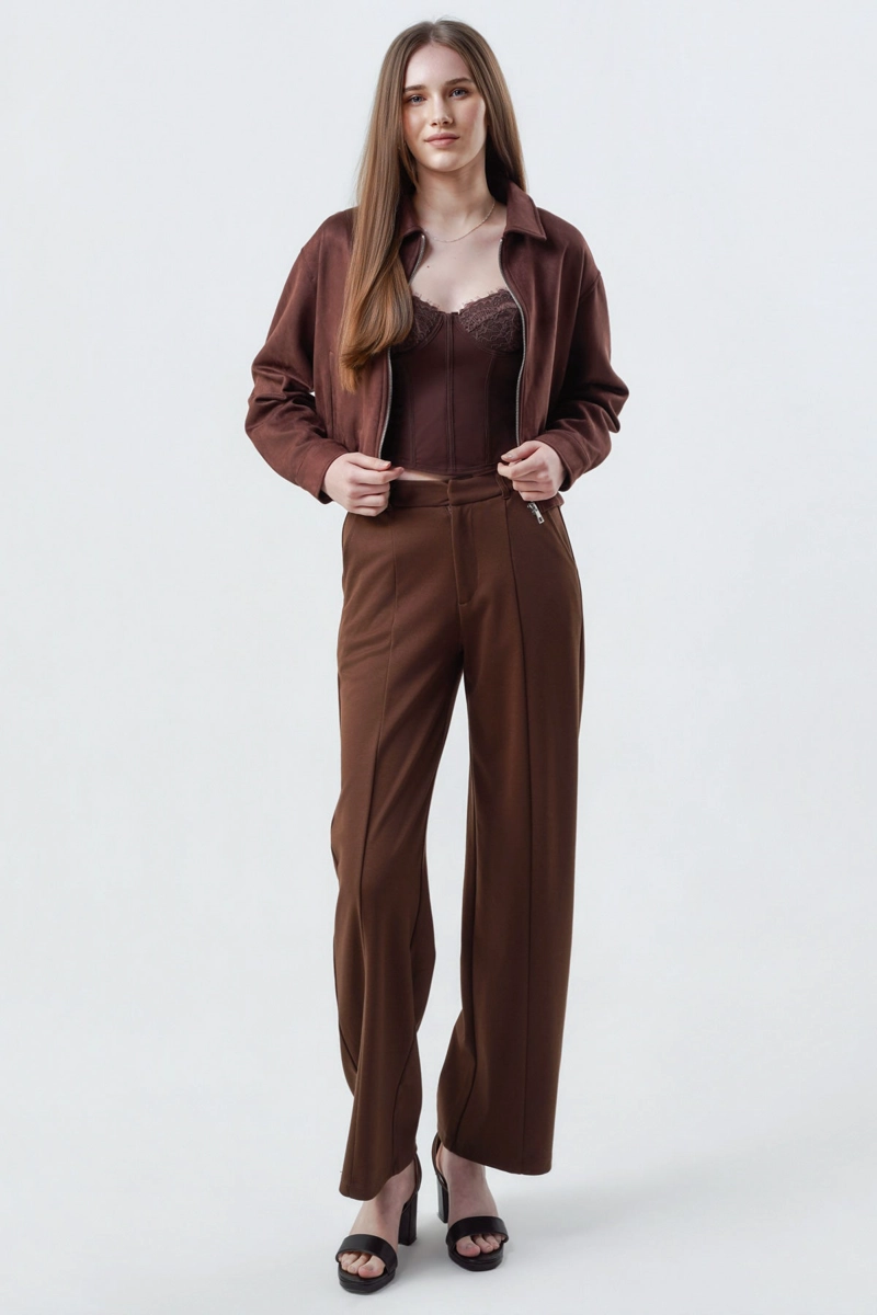 CHAQUETA MUJER SLIM CAFE  OSCURO - 4