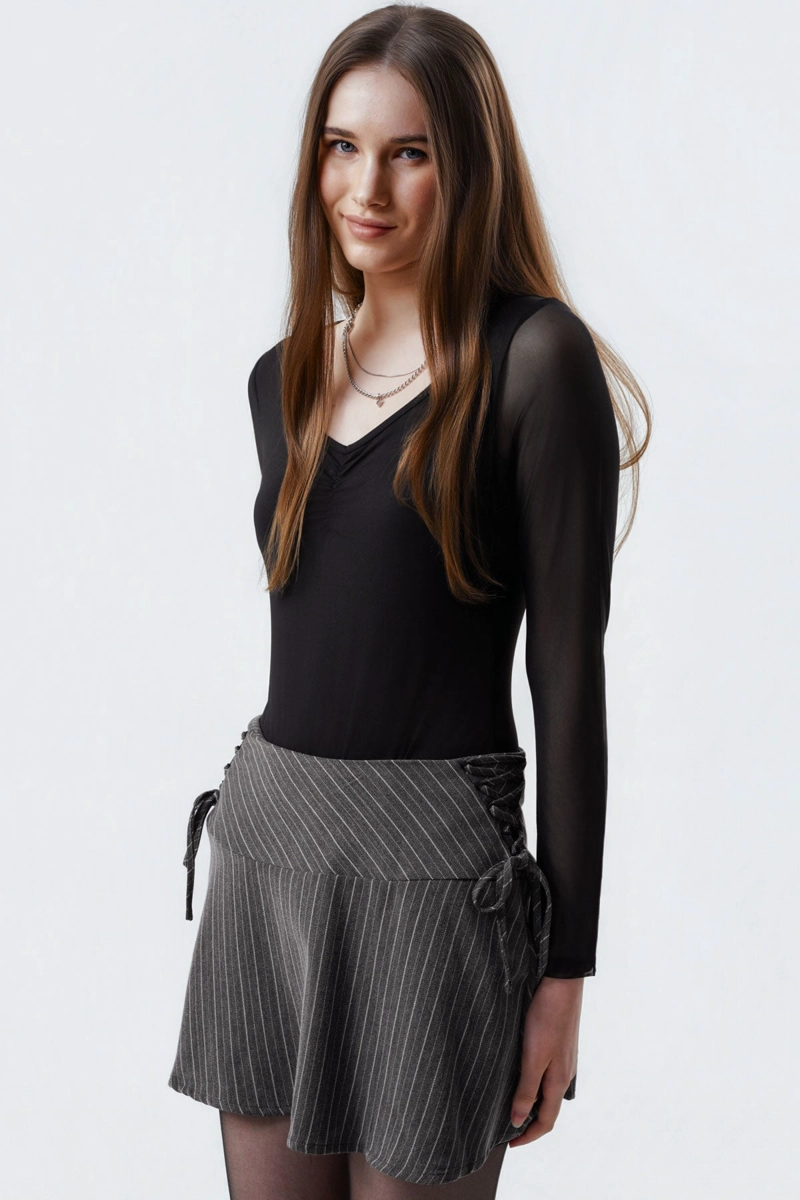 POLERA MUJER AJUSTADA NEGRO - 2