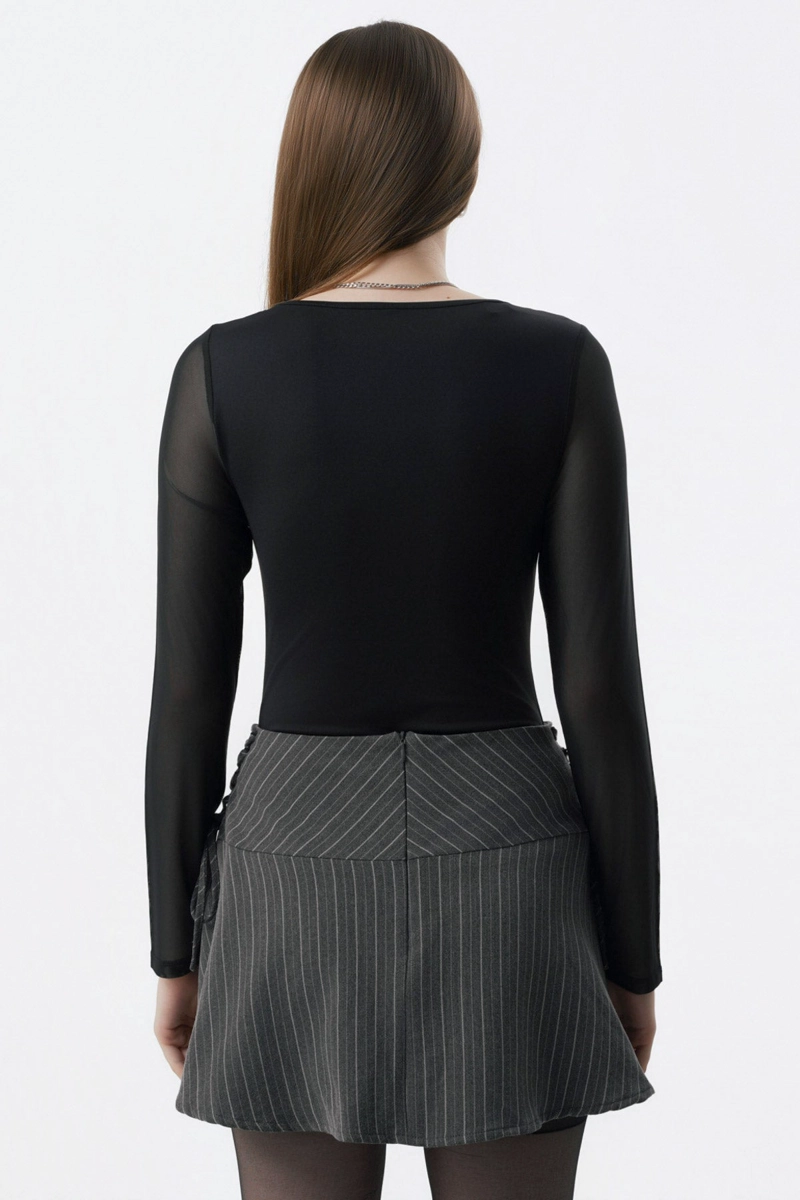 POLERA MUJER AJUSTADA NEGRO - 3