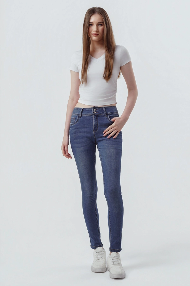 JEANS SKINNY MUJER AZUL - 4