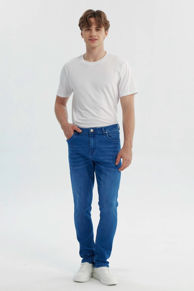 JEANS SLIM HOMBRE AZUL - 4