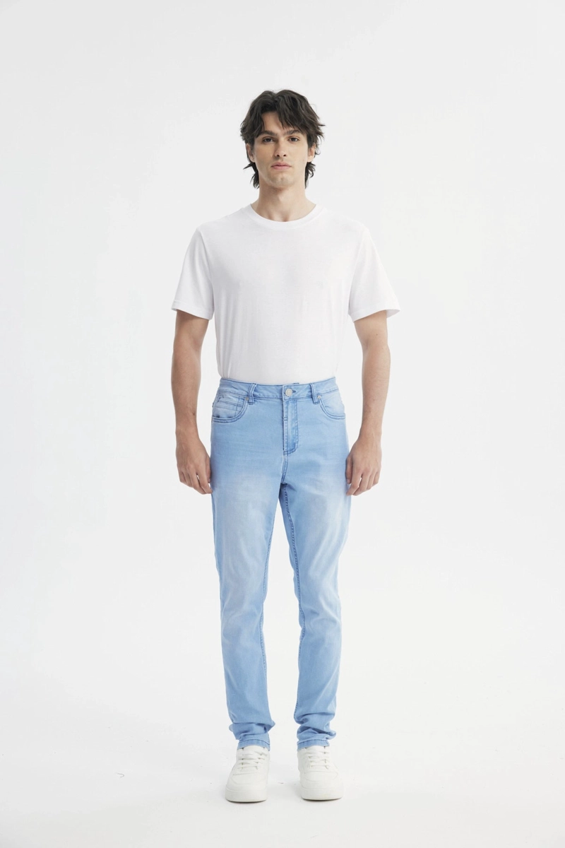 JEANS SKINNY HOMBRE AZUL CLARO - 4