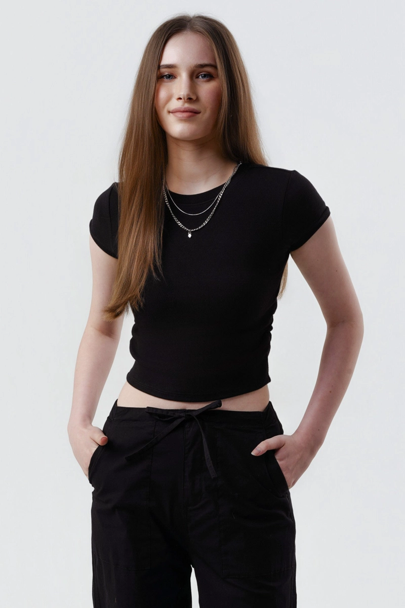 POLERA MUJER SLIM FIT NEGRO - 1