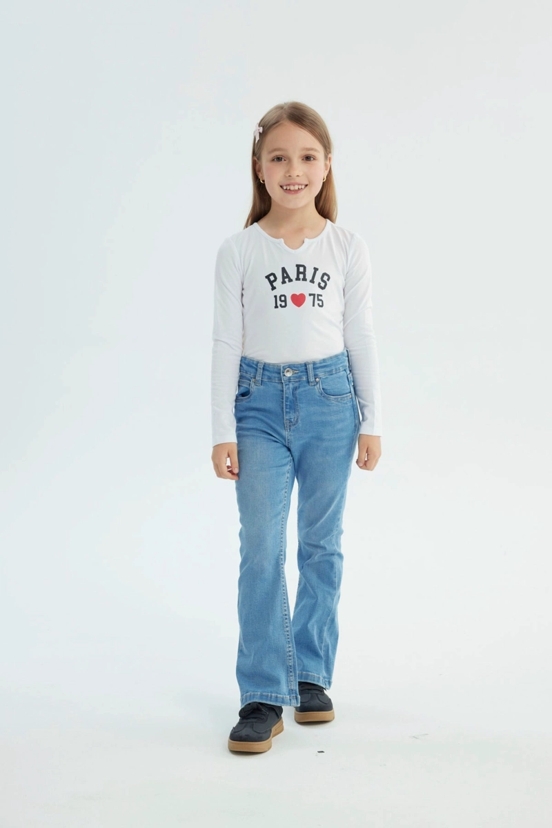 JEANS FLARE NIÑA AZUL CLARO - 4