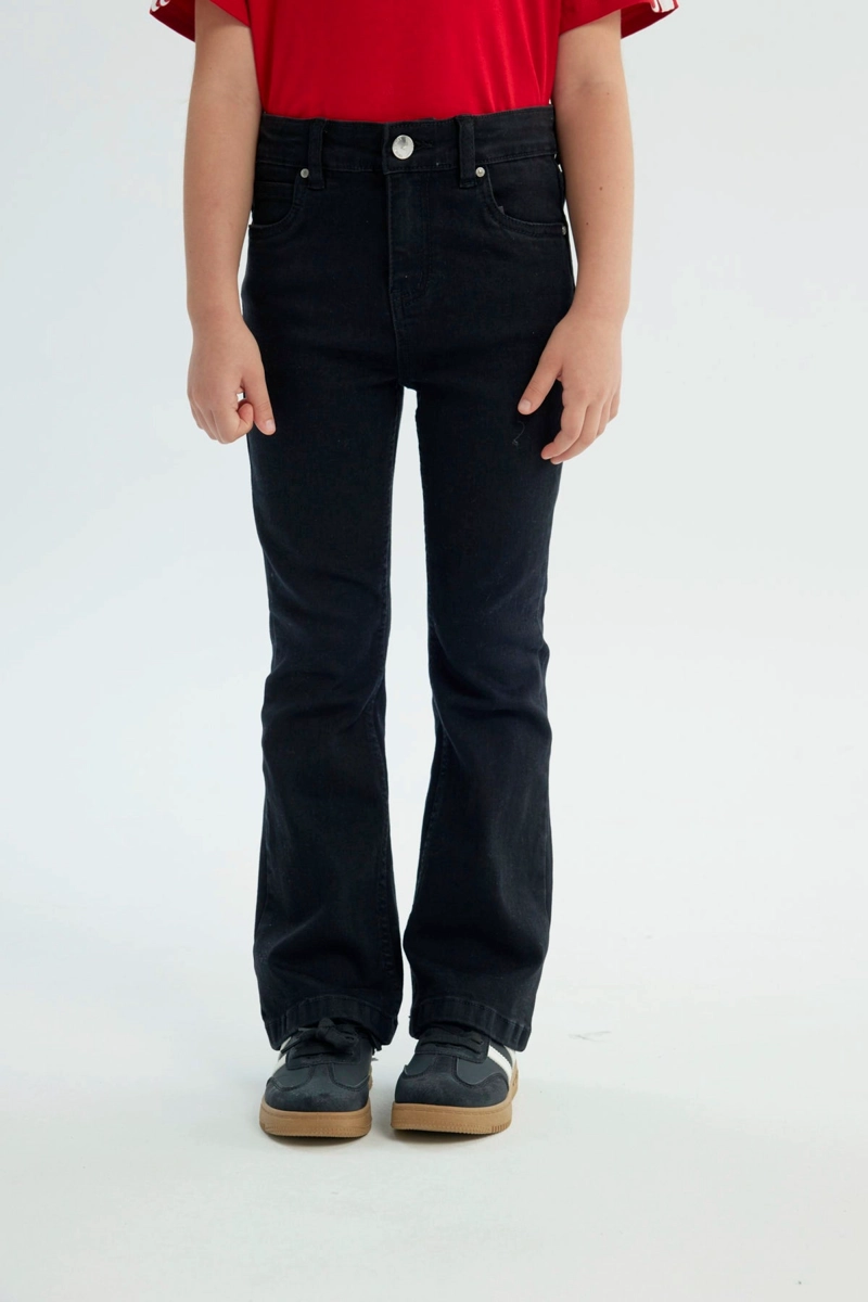 JEANS FLARE NIÑA NEGRO - 1