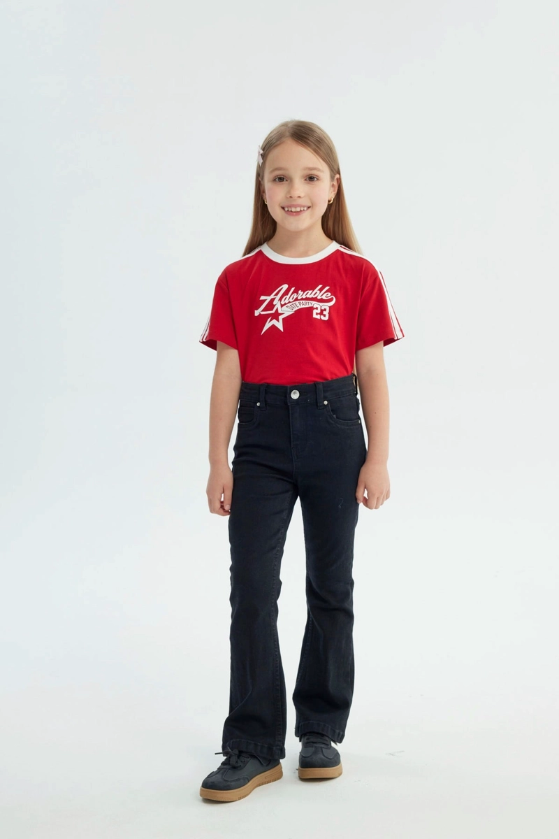 JEANS FLARE NIÑA NEGRO - 4