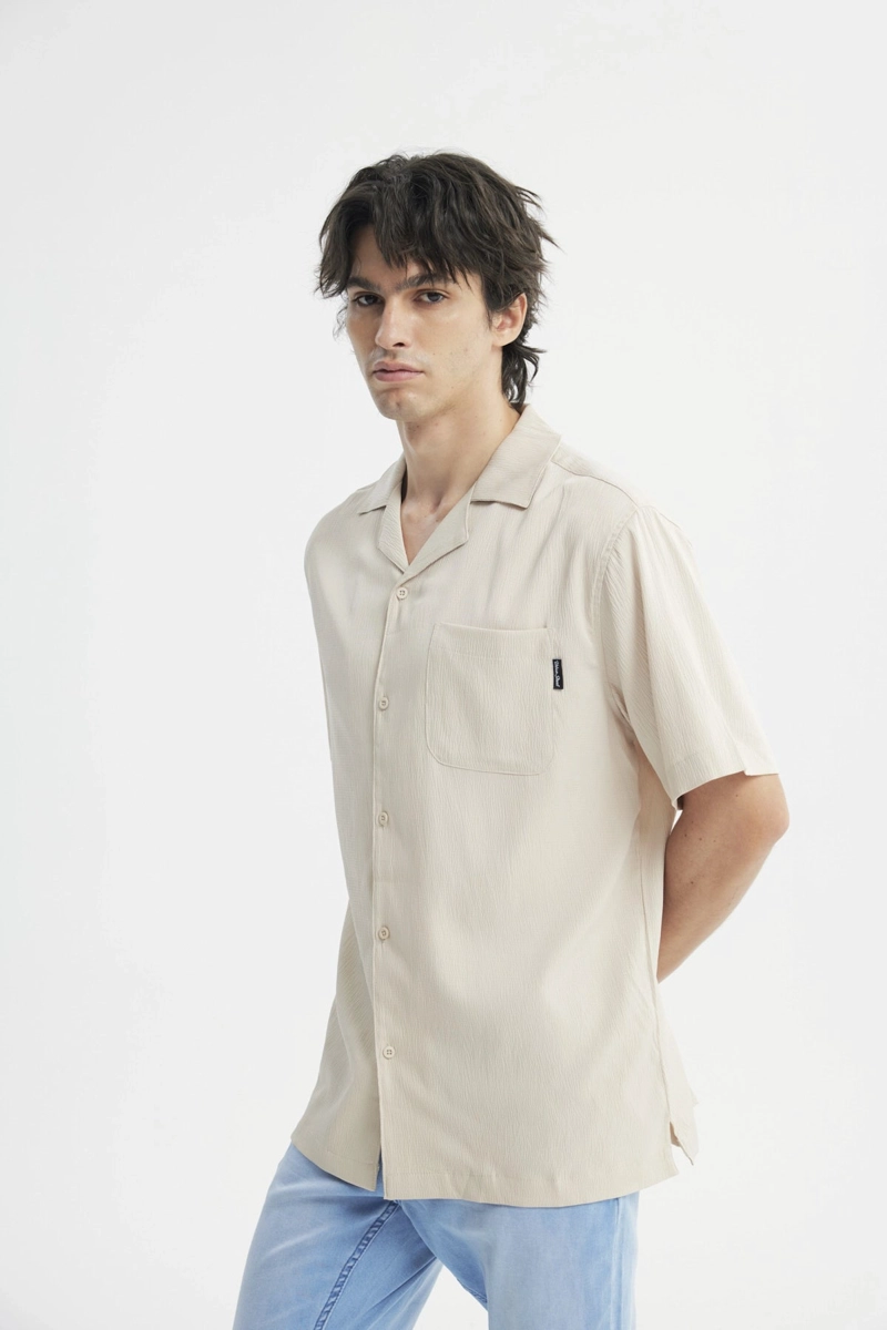 CAMISA REGULAR HOMBRE BEIGE - 2