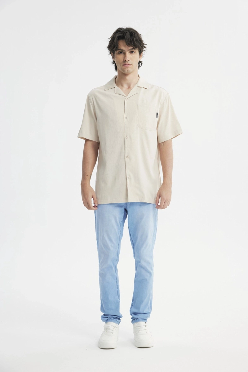 CAMISA REGULAR HOMBRE BEIGE - 4