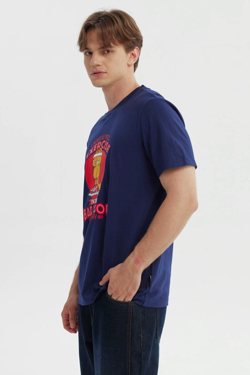 POLERA HOMBRE GARFIELD AZUL MARINO - 2