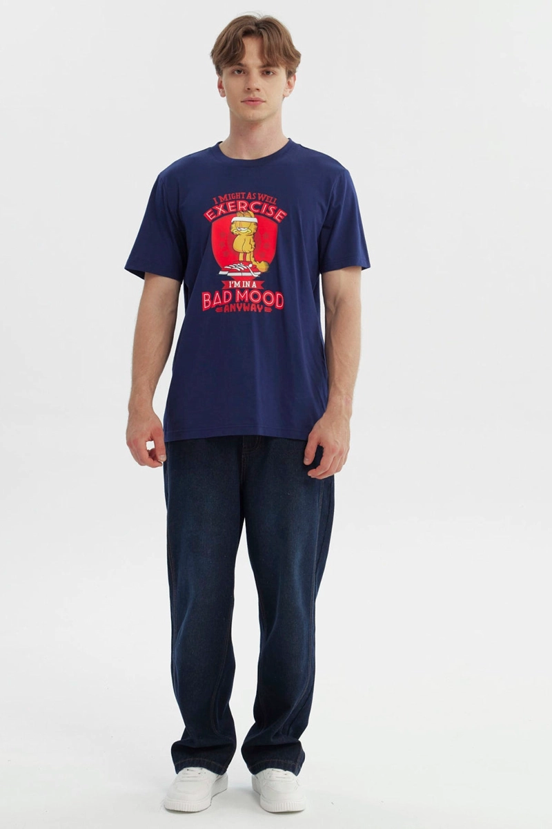POLERA HOMBRE GARFIELD AZUL MARINO - 4