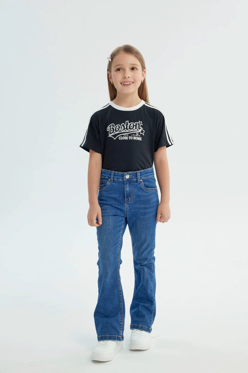 JEANS FLARE NIÑA AZUL - 4