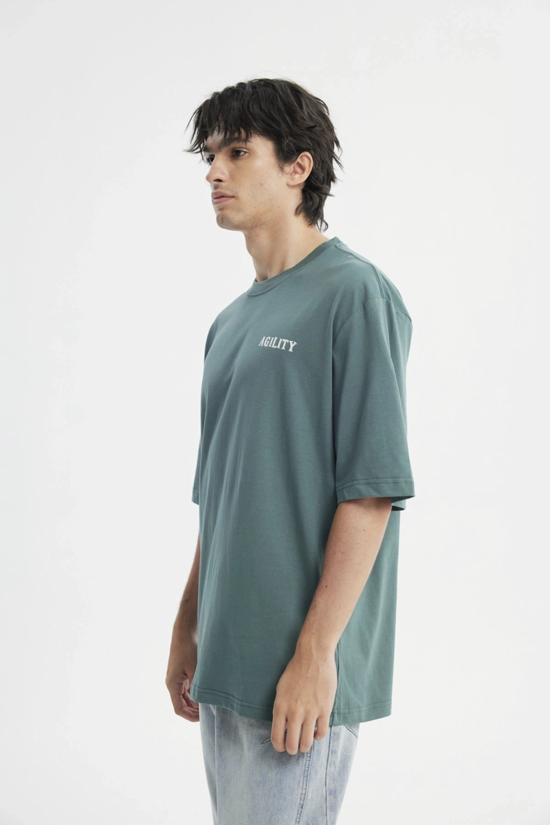 POLERA OVERSIZE HOMBRE VERDE PINO - 2