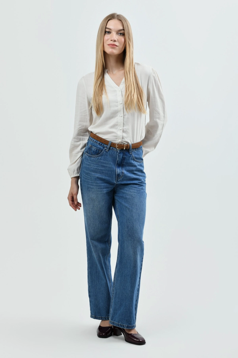 BLUSA CLASICA MUJER CREMA - 4