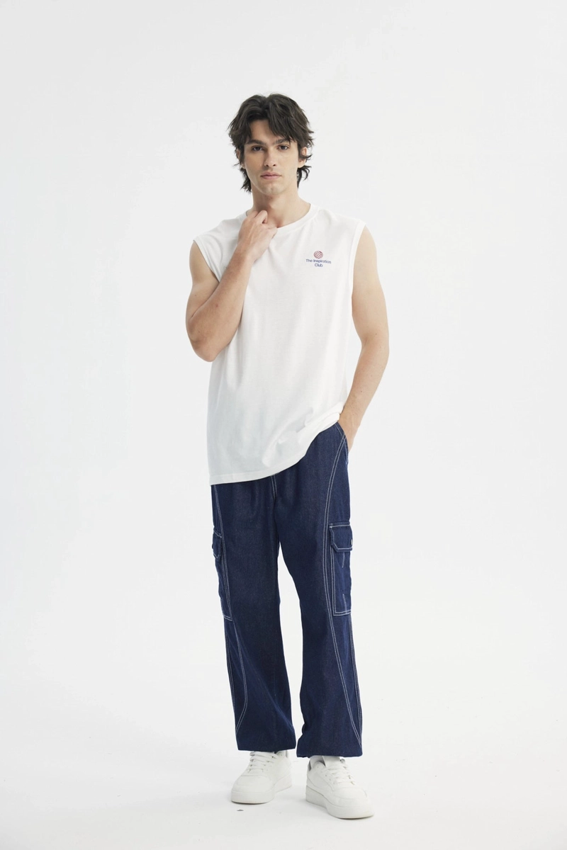 POLERA REGULAR SIN MANGAS HOMBRE CRUDO - 4