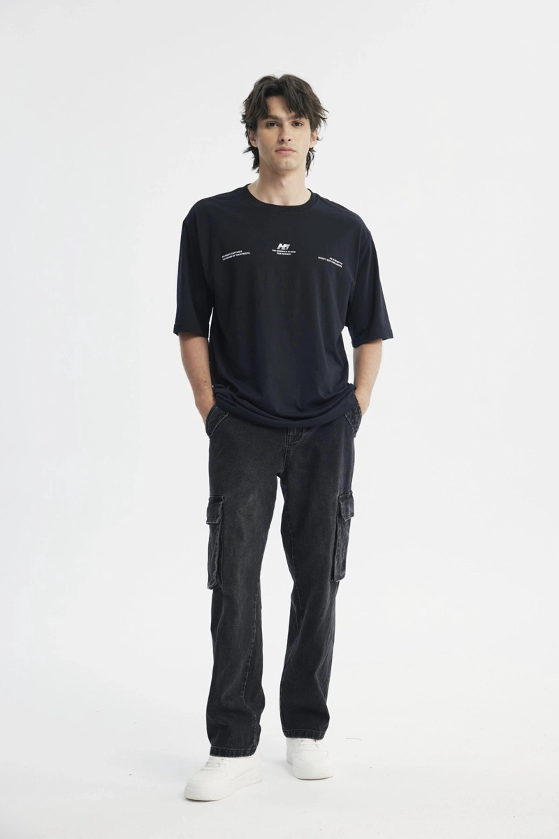 POLERA HOMBRE OVERSIZE NEGRO - 4