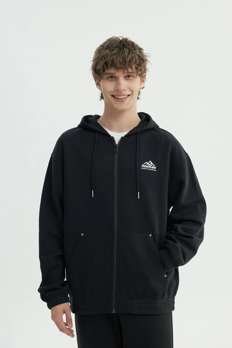 POLERON HOMBRE OVERSIZE NEGRO - 1