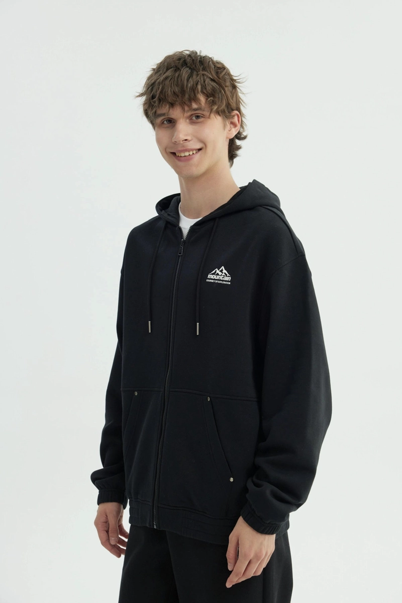 POLERON HOMBRE OVERSIZE NEGRO - 2