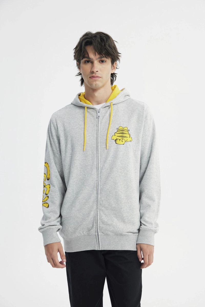 POLERON REGULAR HOMBRE GRIS MELANGE - 1