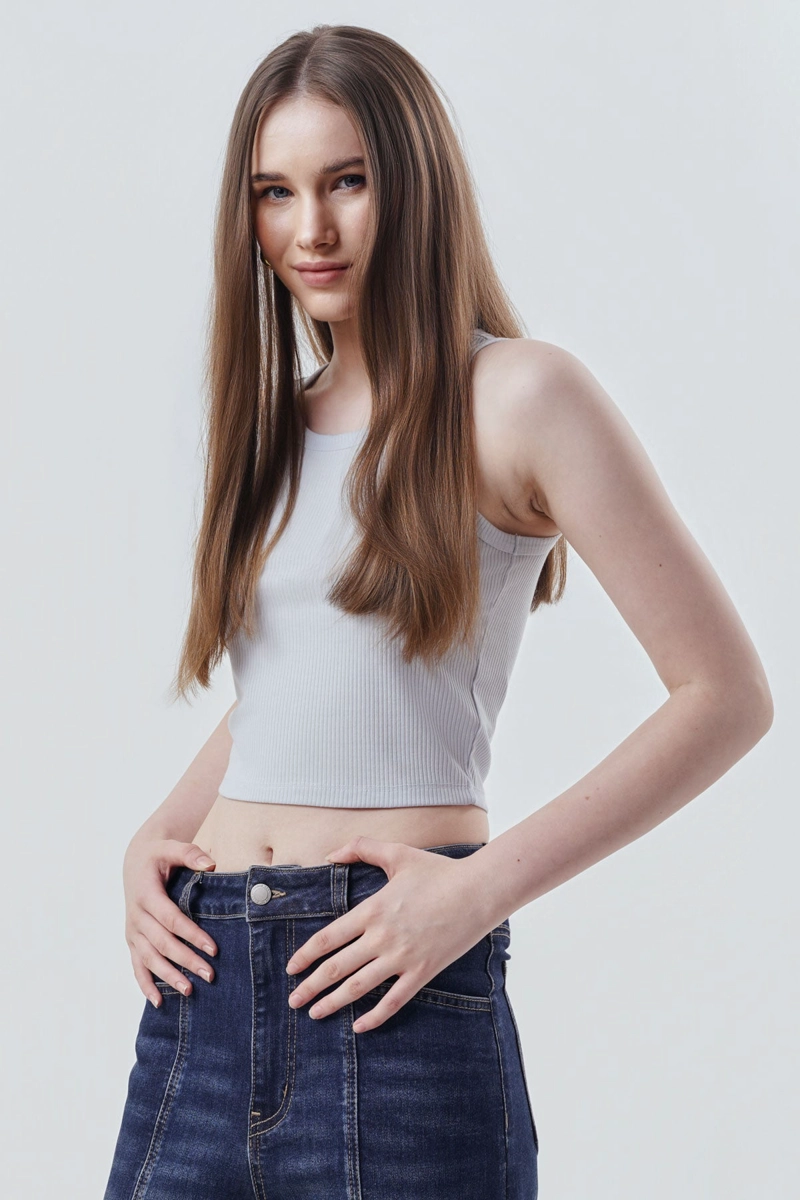 POLERA SLIM MUJER CELESTE CLARO - 2