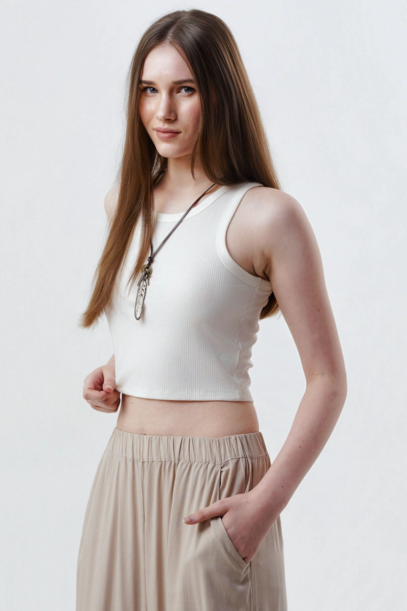 POLERA SLIM MUJER CREMA - 2