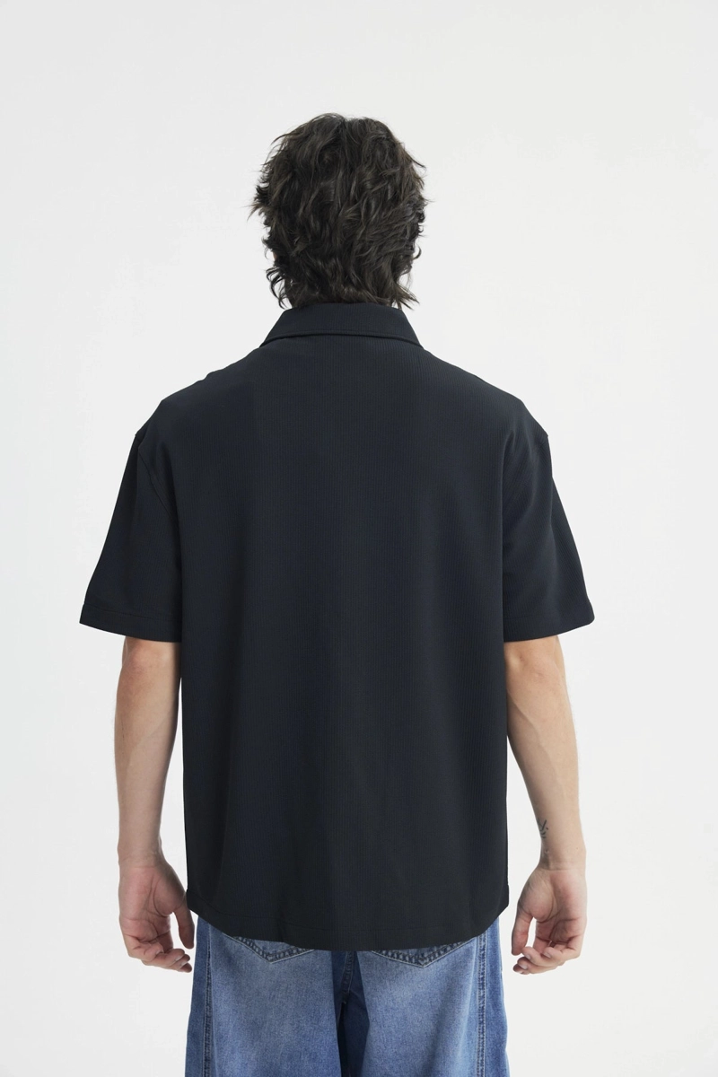CAMISA HOMBRE OVERSIZE NEGRO - 3