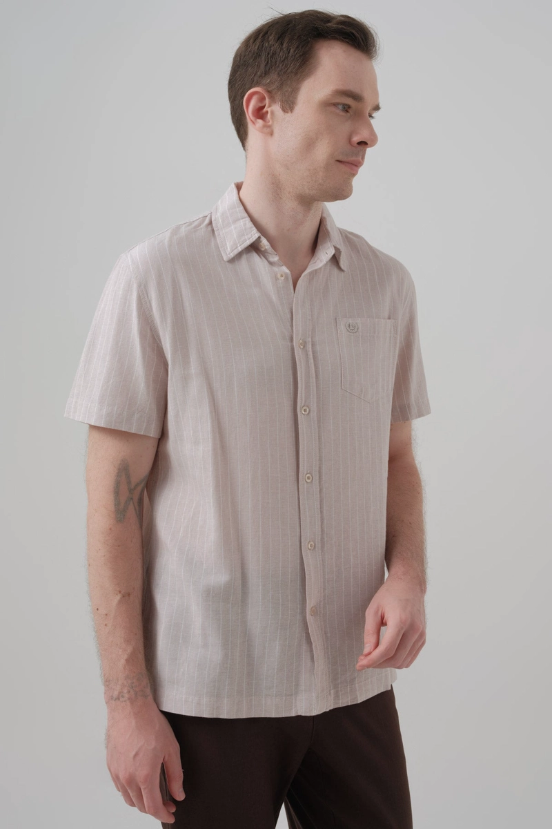 CAMISA REGULAR HOMBRE BEIGE - 2