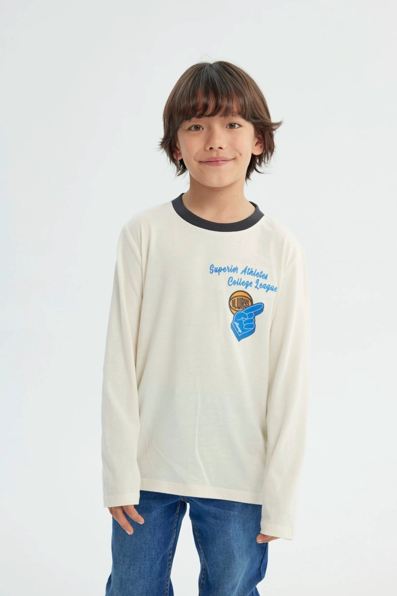 POLERA NIÑO SLIM CRUDO - 1