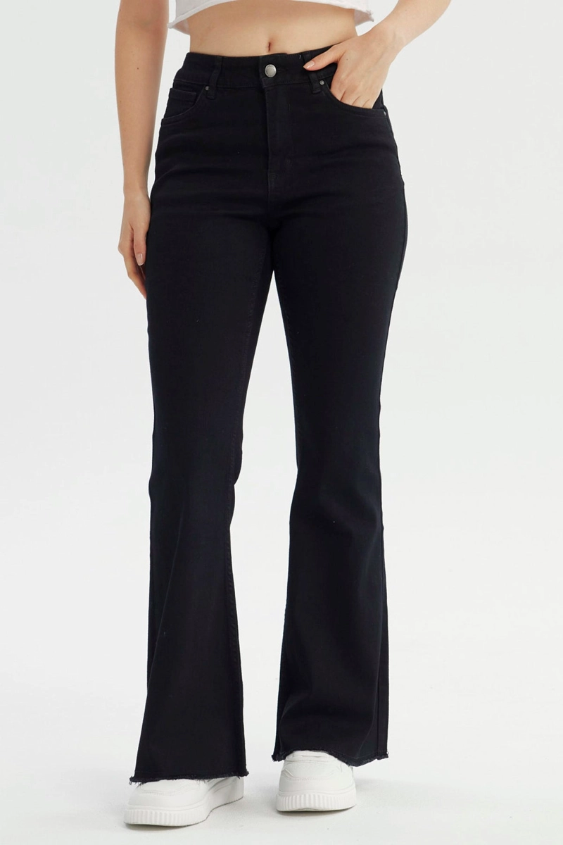 JEANS MUJER FLARE NEGRO - 1