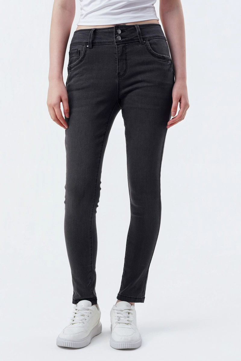 JEANS MUJER SKINNY NEGRO - 1